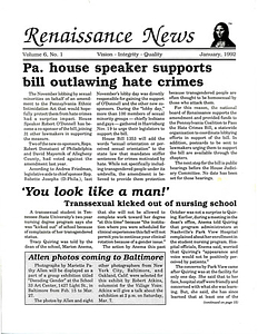 Renaissance News. Vol. 6 No. 1 (January 1992)