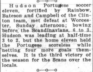 Hudson Portuguese v. Worcester Scandinavians - Hudson News-Enterprise article