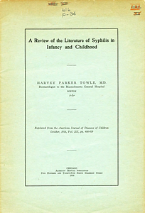 A review of the literature of syphilis in infancy and childhood