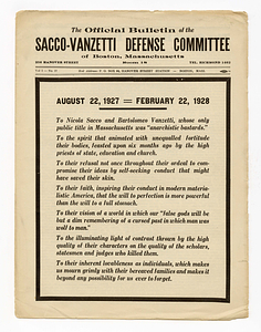 The Official Bulletin of the Sacco-Vanzetti Defense Committee, volume 1, no. 17, February 1928