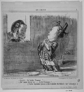 - Cristi!.... la belle femme!....... - Oh! mon dieu je...... le bel homme!...... (Cette dernière phrase a été traduite du Chinois par Lassagne.)