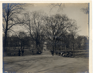 People along a path in Boston Common