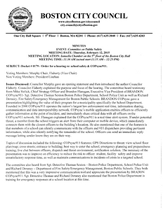 Committee on Public Safety meeting minutes, February 12, 2015