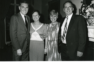 Mayor Raymond L. Flynn with wife, Catherine (Kathy) Flynn, and two unidentified people
