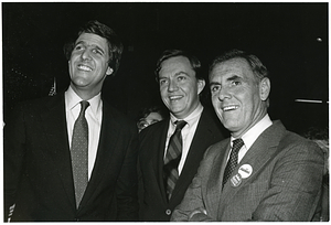 Mayor Raymond L. Flynn with John Kerry and unidentified man