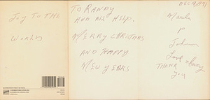 A Holiday Card From Marsha P. Johnson to Randy Wicker