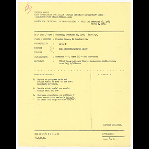 Agenda for area #9 meeting on February 27, 1964