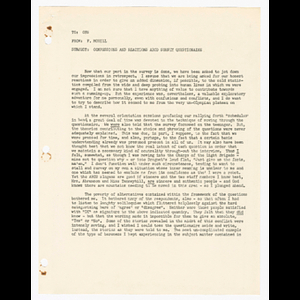 Memorandum from F. McGill to OPS about confessions and reactions to Action for Boston Community Development (ABCD) survey questionnaire