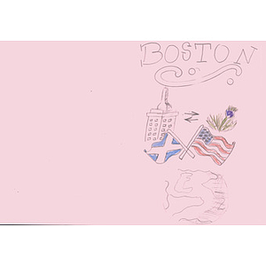 Card to Boston from a student at West Calder High School (Scotland)