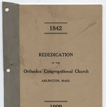 Rededication Of the Orthodox Congregational Church