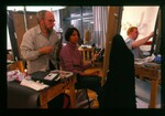 Students and professor in a Suffolk University NESAD art studio, photograph, 2003