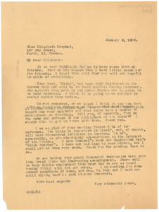Letter from W. E. B. Du Bois to Elizabeth Prophet