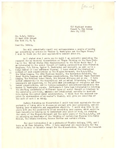 Letter from August Meier to W. E. B. Du Bois