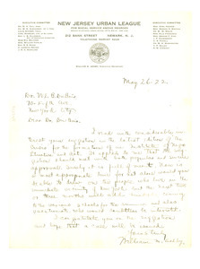 Letter from William M. Ashby to W. E. B. Du Bois