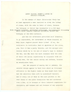Agent Colonel Greer's letter to Senator McKeller