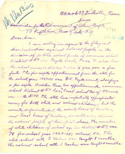 Letter from C. A. Young to W. E. B. Du Bois