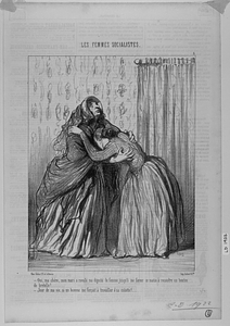 - Oui, ma chère, mon mari a ravalé ma dignité de femme jusqu'à me forcer ce matin à recoudre un bouton de bretelle!....... - Jour de ma vie, si un homme me forçait à travailler à sa culotte!..