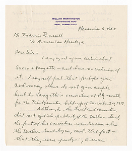 Letter from Upton Sinclair to Francis Russell, June 7, 1959