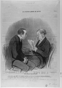 Un LÉGER MANUSCRIT. - Je crois que Mr. le Directeur va être satisfait de la lecture de mon mélodrame....... je regrette même de ne l'avoir fait qu'en six actes!.....