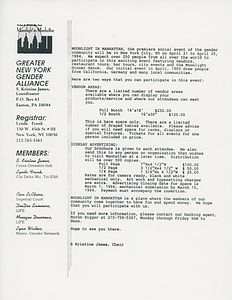 Press Release for "Moonlight in Manhattan", 1994