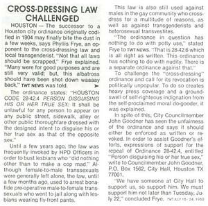 Cross-Dressing Law Challenged