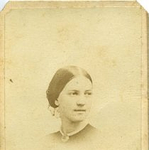 Unidentified woman, card blessed in Jerusalem