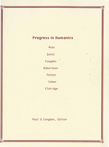 Progress in Humanics by Paul Congdon (1993) - Digital Commonwealth