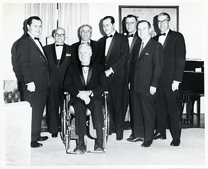 Mayor John F. Collins and Chief Secretary Jack O'Neill (far right) with group of unidentified men