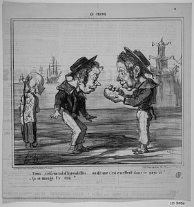 - Tiens..., voilà un nid d'hirondelles..... on dit que c'est excellent dans ce pays-ci!.... - Ça se mange t'y crû?...