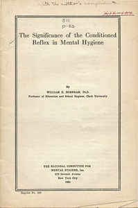 The significance of the conditioned reflex in mental hygiene