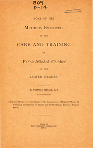 Some of the methods employed in the care and training of feeble-minded children of the lower grades