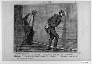 L' ACTEUR . . . . - On voit bien qu'il fait chaud . . . . . . . trois spectateurs dans la salle ..... faut-il commencer ? . . . . LE DIRECTEUR .- Et encore un des trois est le vendeur D'ENTRACTES . . . . . faites lever le rideau tout de suite avant qu'il ne sorte ! . . . . . . .