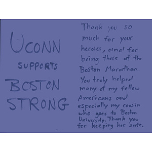Message from a University of Connecticut student