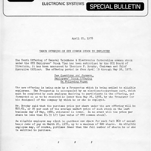 GTE Sylvania News electronic systems special bulletin