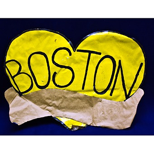 'Boston" yellow heart from Copley Square Memorial