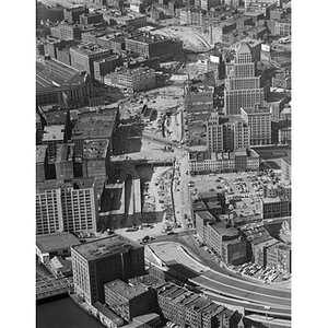 South Station area to Chinatown, tunnel construction, close up, Boston, MA