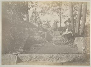 Two Children Sitting on Steps: Melrose, Mass.