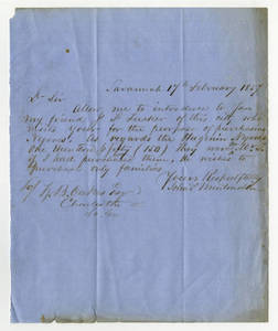 Letter by John Montmollin, Savannah, Georgia, to Ziba Oakes