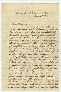 Correspondence by Leander Gage King from Camp Near Falmouth, Camp in the Field Near Centerville, Camp at Gum Spring, Virginia, 1863 May-June