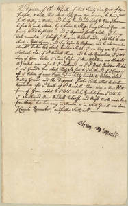 Deposition of Oliver Wiswall concerning the South Battery, Boston, Massachusetts