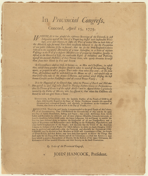 In Provincial Congress, Concord, April 15, 1775