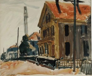 "The Carter Inn" watercolor by John R. Frazier (1889-1966)