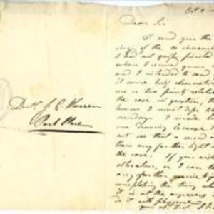 Letter to John C. Warren from J. F. Flagg