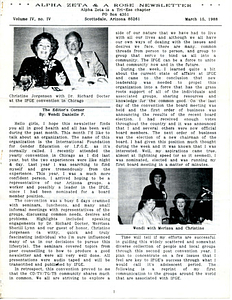 Alpha Zeta & A Rose Newsletter Vol. 4 No. 4 (March 15, 1988)