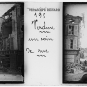 Damaged street corner in Verdun
