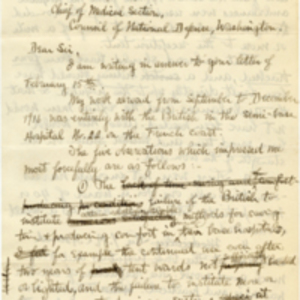 Draft of a Letter : Boston, Mass., to F. F. Simpson, Washington, D.C., February 17, 1917.