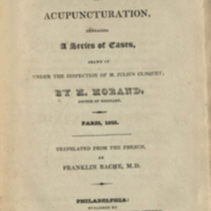 Memoir on acupuncturation