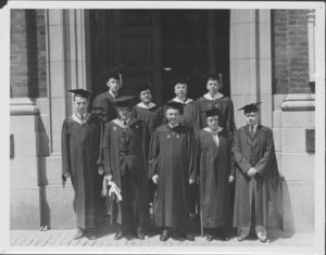 Suffolk University faculty at the first Baccalaureate exercises, 6/13/1937