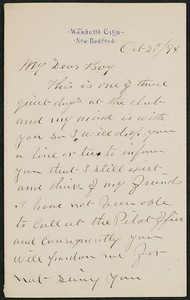 Letter, October 21, 1894, Unknown correspondent to James Jeffrey Roche