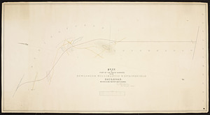 Plan of part of the route surveyed for the New London, Willimantic and Springfield railroad : Massachusetts division / Felton and Parker, engineers.